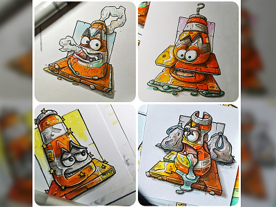 The Construction Cone Crew character design copic draw game design illustration markers