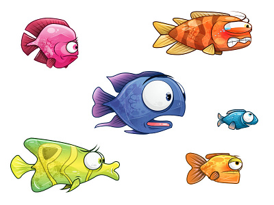 Sharky : Character design character design fish game game design video game