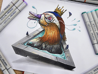 "Rise and fall of the the legendary king pigeon" copic draw pigeon sketch