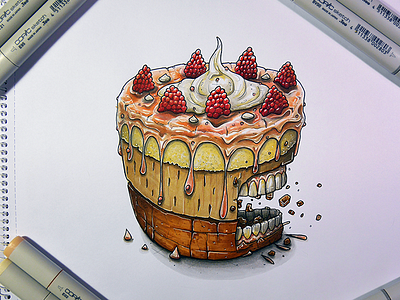 We are what we eat cake copic game design illustration markers sketch