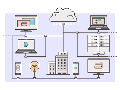 Network illustration connectivity enterprise network web