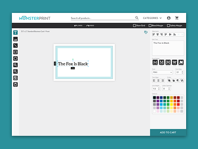 MonsterPrint - Product Designer business card business card designer dbm ecommerce monster print office office products product designer