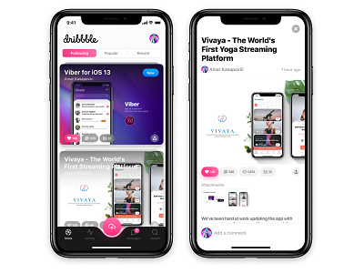 Dribbble for iOS 13 app design dribbble ios product ui ux