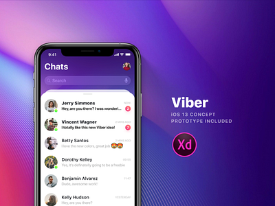 Viber for iOS 13 chat concept design messenger mobile prototype ui ux viber whatsapp