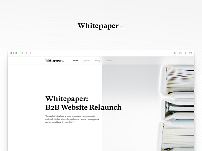 Whitepaper - B2B Digital Book (Landing Page) b2b book business concept design digital landing page paper product ui ux website whitepaper