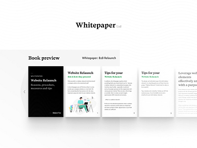 Whitepaper - B2B Digital Book (Book Preview) b2b book business concept design digital landing page paper product ui ux website whitepaper