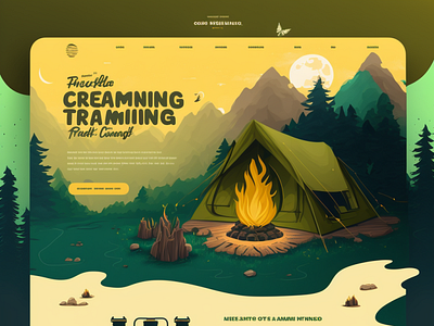 Camping landing page web design 3d animation branding graphic design logo motion graphics ui