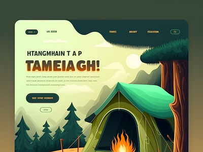 Landing page for camping website 3d animation branding graphic design logo motion graphics ui