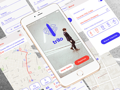 Trilo App brand icons invision ios iphone mobile public transport transport app ui user experience user interface ux