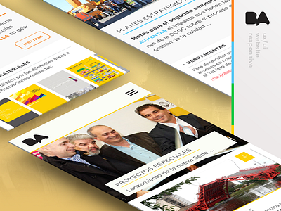 Observatorio de Gobierno cards desktop free government grid icons mobile responsive tablet ui ux web yellow