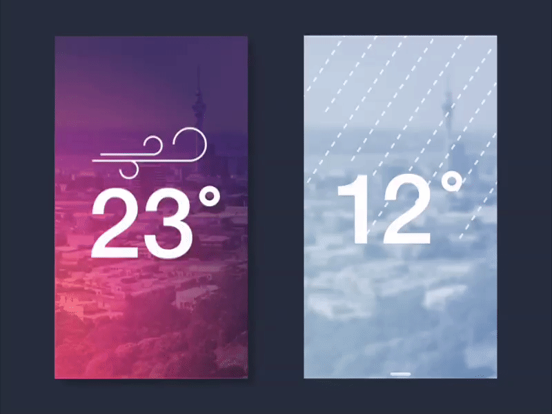 Just another damn weather app gradient icons mobile simple weather