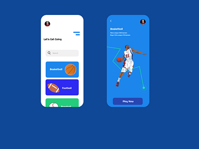 Sports League App - UI Basic app design design ui