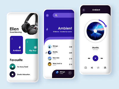 Music Application album app application headphone minimal music social song spotify stream streaming ui user interface design ux
