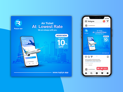 Air Ticket Book Banner air air ticket book banner book booking branding details flight graphic design holyday instagram post logo photoshop plane route social media post ticket trip ui vacation