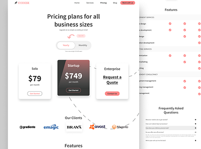 IT Consulting Pricing Page design landing page ui web design