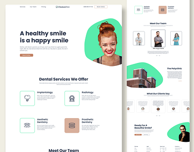 Dentist Website Design design landing page ui web design