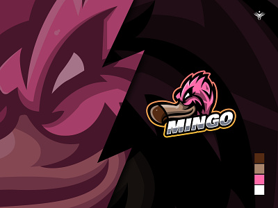 Flamingo Mascot Logo e sport gaming gaming logo illustration logo logo design logodesign mascot vector