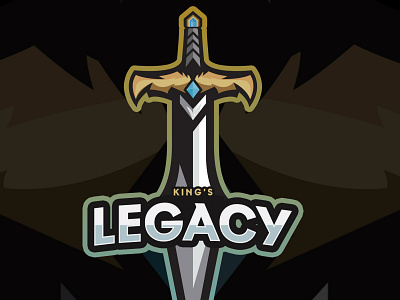 King's Legacy Sword Mascot Logo design e sport gaming illustration logo logo design logodesign mascot
