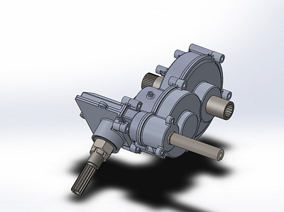 Gearbox for All Wheel Drive ATV 3d ansys gear shafts solidworks splines
