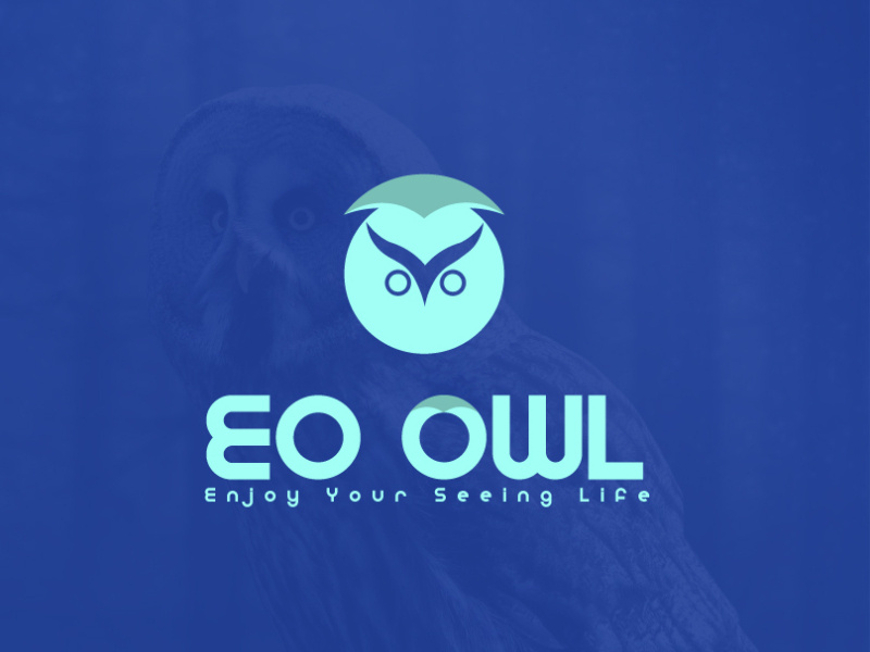 "EO OWL" optic's company modern minimalist logo design by Md. Huzaifa