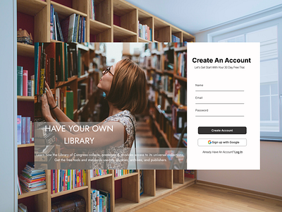 Library Sign up by Ahmad on Dribbble