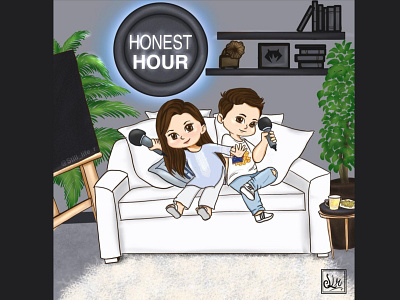 Fanart-honest hour podcast caricature design digital art draw illustration