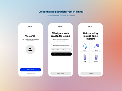 Creating a Registration From In Figma design mobiledesign ui uiux