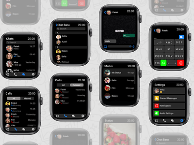 WhatApp for Apple Watch applewatch design graphic design iwatch ui uiux user friendly userinterface ux whatsapp