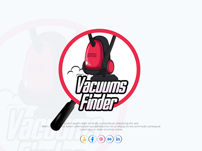 Mascot Logo vacuums finder branding gradient logo graphic design logo logo design logo designer mascot logo modern logo vacuums finder logo vacuums logo