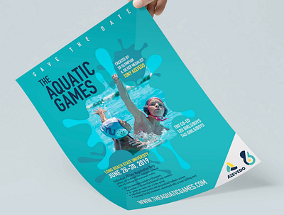 Aquatic Games flyer design flyer graphic design photoshop print design