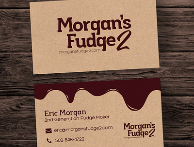 Morgan's Fudge Business Cards branding business cards design graphic design logo photoshop print
