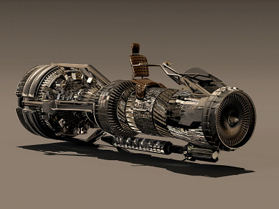 Turbine Concept Sci-Fi Vehicle 3D Model