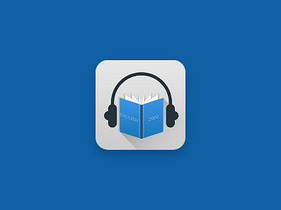 Appiconenglish app app icon audio audio book blue book clean icon launcher icon simple text word