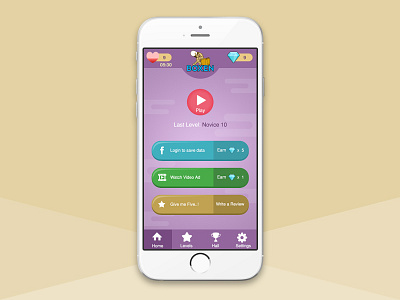 iOS Game UI art button diamond game interface ios iphone life menu mobile game play