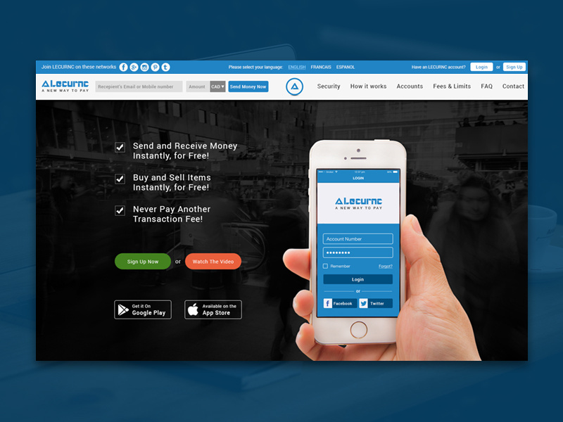 Website UI security sign up faq web login how it works simple clean flat ux ui website web
