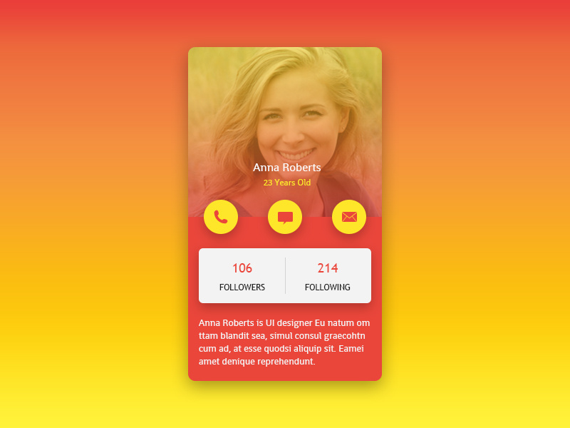 Profile Screen UI social app mobile android iphone ios screen ux ui profile