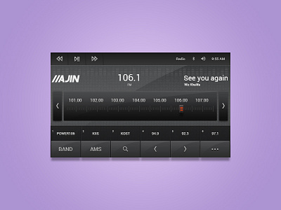 Music Application UI app application car frequency ios iphone music radio ui ux
