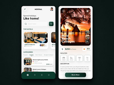 "MOOKAL"  Concept Hotel Room Booking App UI