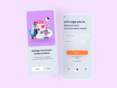 Onboarding and Sign In Screens