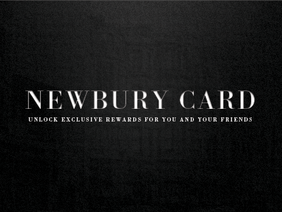 The Newbury Card bodoni boston rewards card