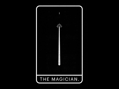 The Magician black minimal tarot white