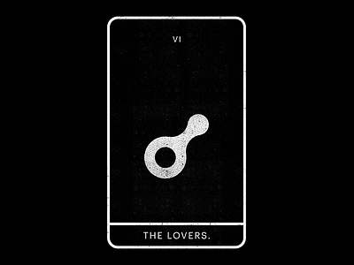 The Lovers black minimal tarot white