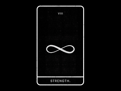 Strength. black infinity minimal strength tarot white