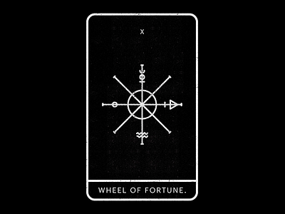 Wheel Of Fortune black minimal tarot white