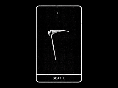 Death. black death minimal sickle tarot white