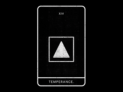 Temperance. black minimal tarot triangle white