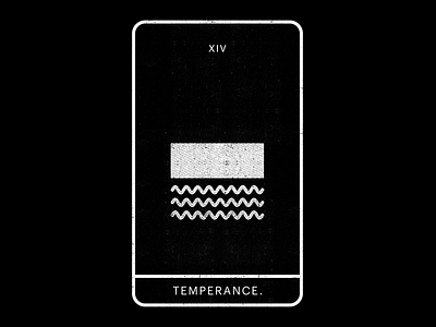 Temperance. (v2) black minimal tarot waves white