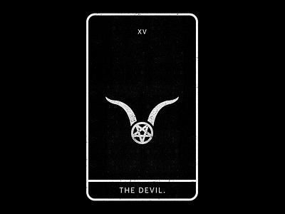 The Devil. baphomet black minimal pentagram tarot white