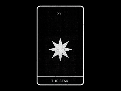 The Star. black minimal star tarot white