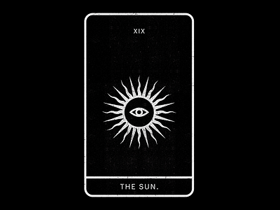 The Sun. black eye minimal sun tarot white